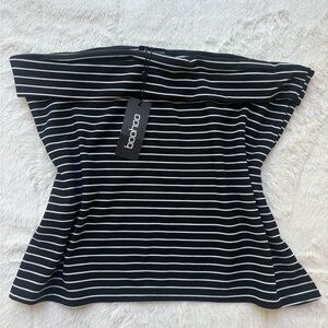Boohoo Monochrome Striped Tube Top